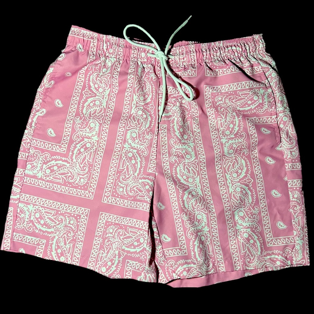 🦩 PINK BANDANA PAISLEY SHORTS 🎟️